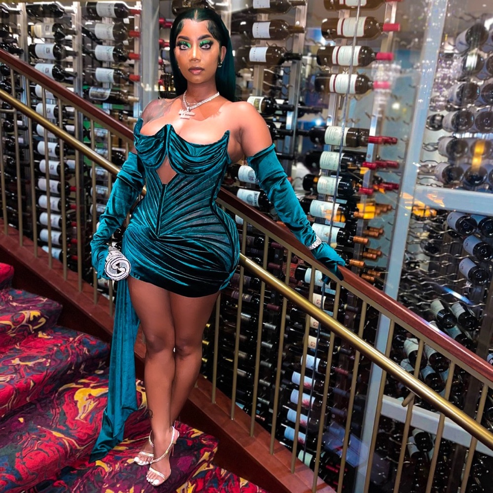 Custom Green LENA BERISHA “Hall of Mirrors” Dress!!!